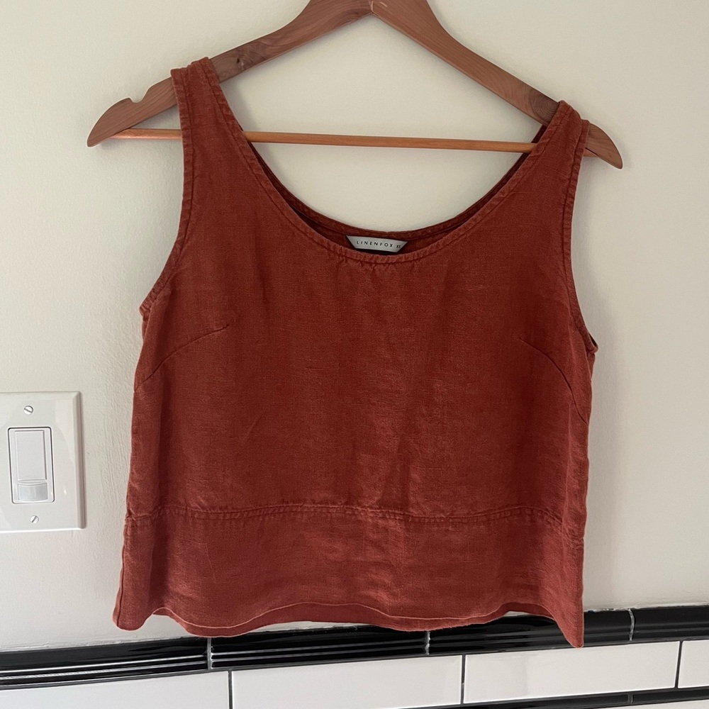 Linenfox Terracotta Malibu cropped Tank Top